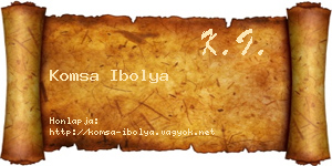 Komsa Ibolya névjegykártya